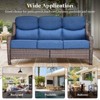 Buenhomino 5Pcs Patio Furniture Set with Fire Pit - Wicker Patio Conversation Set with Swivel Glider, Wicker Sofa, Tempered Side Table,6-inch Cushion - 4 of 4