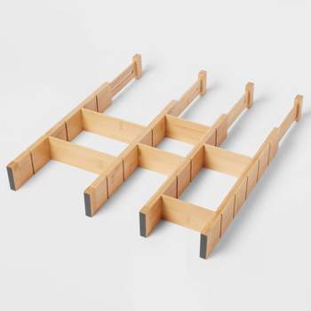 Natural Bamboo Adjustable Drawer Dividers - Set of 2 Dividers –  organizedlifedesign