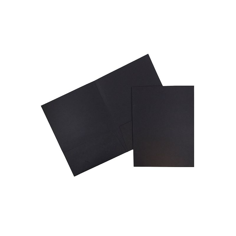 JAM Paper Linen 2-Pocket Portfolio Folder Black 6/Pack (99594d) , 1 of 7