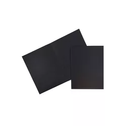 JAM Paper Linen 2-Pocket Portfolio Folder Black 6/Pack (99594d) 