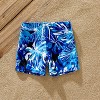 PATPAT Family Matching Swimwear Floral Print Ruffled One Piece Swim Trunks Shorts - 2 of 4