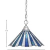 Toltec Lighting Any 1 - Light Pendant in  Brushed Nickel with 16" Sea Ice Art Glass Shade - 2 of 2