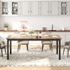 homfan Dining Table, Wooden Long Dinner Table with Mortise Tenon Design, Kitchen Table with Sturdy Metal Legs for Dining Room Home Office Living Room - 4 of 4