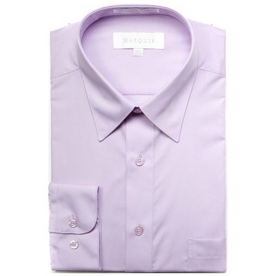 Marquis Men's Lilac Long Sleeve Regular Fit Point Collar Dress Shirt 16 ...
