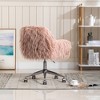 Modern Faux Fur Home Office Chair, Swivel Fluffy Vanity Chair-ModernLuxe - 4 of 4