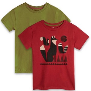 Mightly Boys & Girls Fair Trade Organic Cotton Graphic Short Sleeve T-Shirt 2-pack - 1 of 4