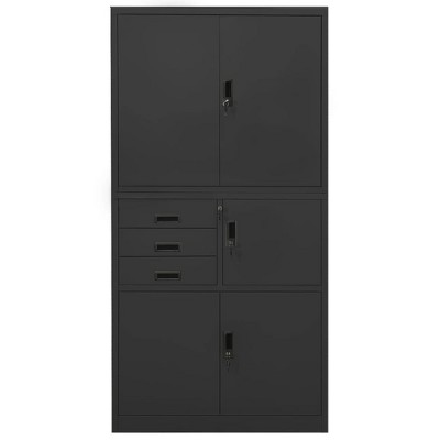 vidaXL Office Cabinet Anthracite Steel Large Height-Adjustable Shelves