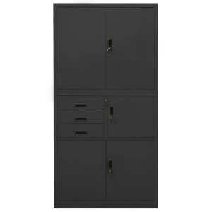 vidaXL Office Cabinet Anthracite Steel Large Height-Adjustable Shelves - 1 of 4