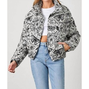 Women's Fantasia Floral Jacquard Puff Jacket - Polagram - 1 of 4