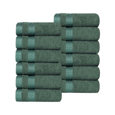 Cotton Medium Weight Face Towel Washcloth Set of 12 by Blue Nile Mills