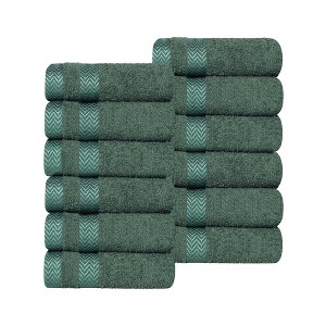 Cotton Medium Weight Face Towel Washcloth Set of 12 by Blue Nile Mills - 1 of 4