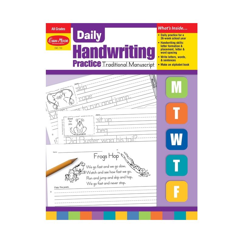 Daily Handwriting Practice: Traditional Manuscript, Kindergarten - Grade 6 Teacher Edition - by  Evan-Moor Educational Publishers (Paperback), 1 of 2