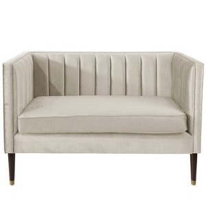 Settee with Channel Seams Majestic Oyster - Skyline Furniture