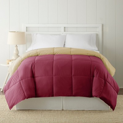 California King Pink and Beige Microfiber Reversible Comforter