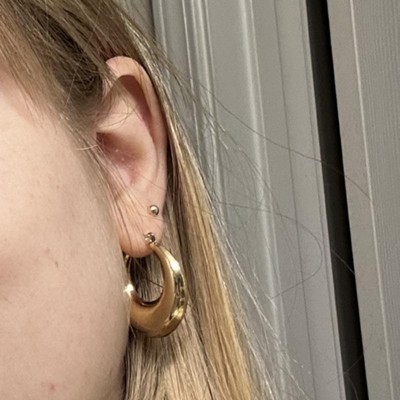 Thick Metal Hoop Earrings - A New Day™ Gold