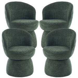 YOUNIKE Swivel Makeup Vanity Chair Boucle Fabric Barrel Accent Chair Upholstered Dining Chair 22" Wide Sofa Chair for Dressing Nook - 1 of 4