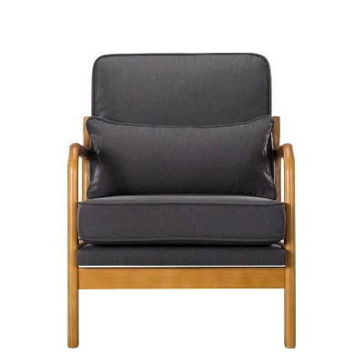 Vynxaria Brown/Beige/Gray/Black 25.4 Inch Accent Chairs with Arms and Soft Cushions, Great for Living Room, Bedroom, Office