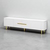 78.7" TV Stand for Up to 85" TVs, MDF Cabinet with 4 Storage Compartments, Cable Management, Gold Metal Legs, Minimalist Entertainment Console - 2 of 4