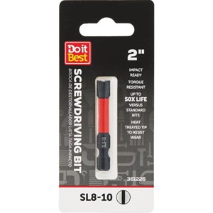 Do it Best  2 In. Slotted #8-10 Impact Ready Screwdriver Bit QJDIB-SC-041 - 1 of 2