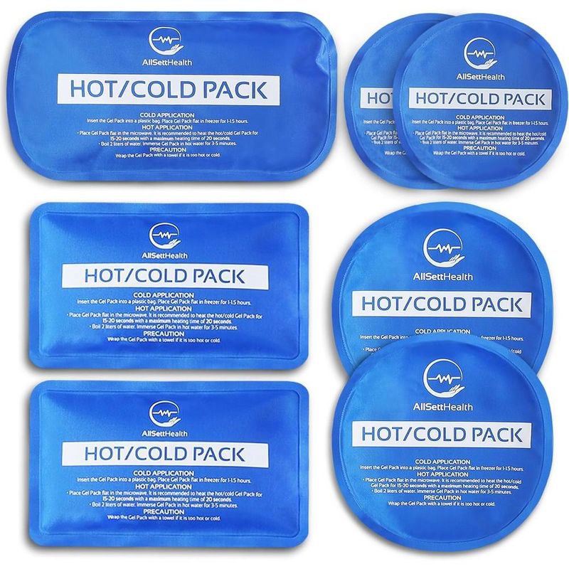 AllSett Health Reusable Ice Packs – Hot and Cold Ice Packs for Injuries – 7 Piece Flexible Ice Pack in Multiple Shapes and Sizes – Multi Use - Blue, 1 of 8