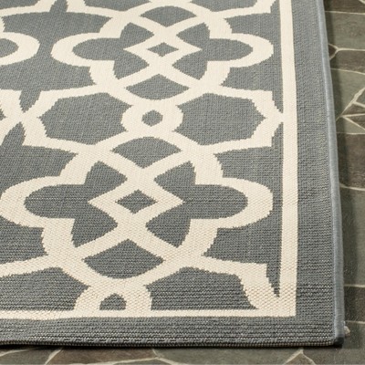 Courtyard Gray and Beige Synthetic Indoor/Outdoor Area Rug