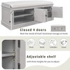 PAGED Storage Bench Modern Wooden Shoe Bench with Adjustable Shelves and Removable Linen Cushion for Mudroom, Bedroom, Entryway - 4 of 4