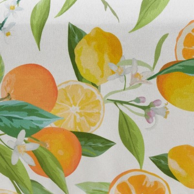 Vibrant Floral Lemon and Orange Polyester Table Runner