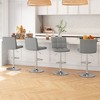 Tangkula Set of 4 Adjustable Swivel Bar Stool Counter Height Bar Chair PU Leather Grey - 2 of 4