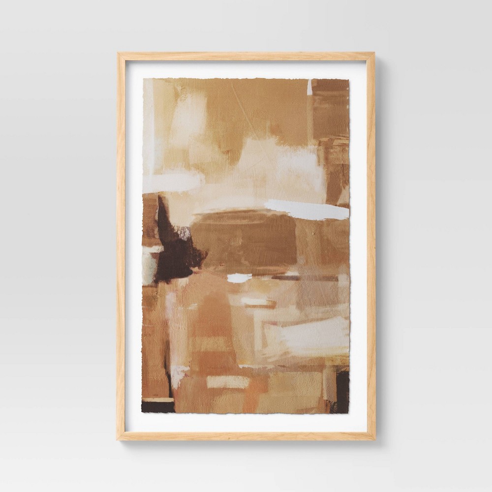 Photos - Wallpaper 24" x 36" Pieced Abstract Framed Under Plexiglass Wall Poster Print - Thre