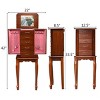 Tangkula Jewelry Cabinet Armoire Cambered Front Storage Chest Stand Organizer Dark Walnut - 3 of 4
