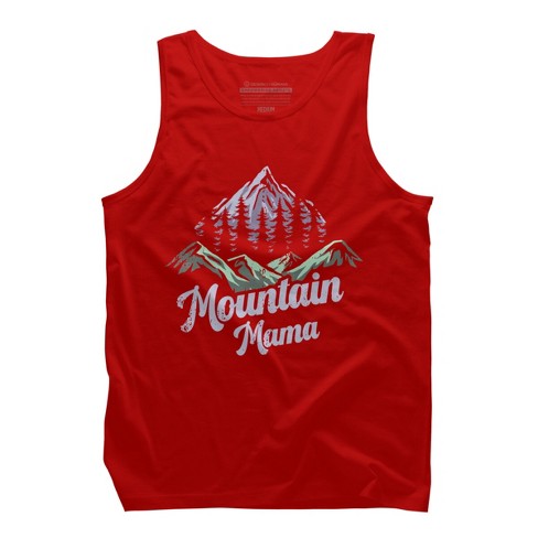 Men's Design By Humans Mountain Mama Camping Adventure Mom By Flowerr Tank  Top - Red - 2X Large