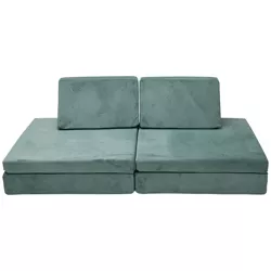 Children's Factory Multipurpose Whatsit Kids Furniture Sofa Couch with Flexible Seat Cushions for Home Bedrooms, Playrooms, and Dorms, Teal