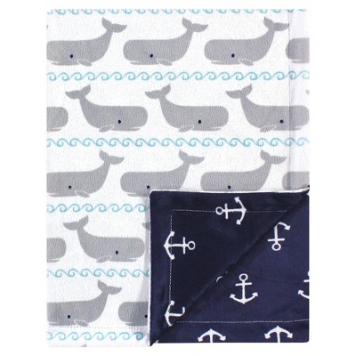 Hudson Baby Unisex Baby Plush Mink Blanket - Whales One Size
