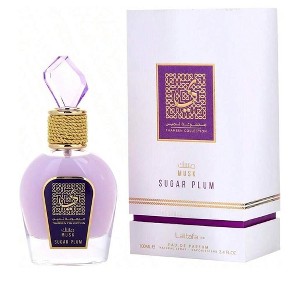 Lattafa Musk Sugar Plum By Lattafa Unisex Jasmine, Plum, Amber, Musk, Fruity Notes Eau De Parfum Spray 3.4 Oz (Thameen Collection) - 1 of 1