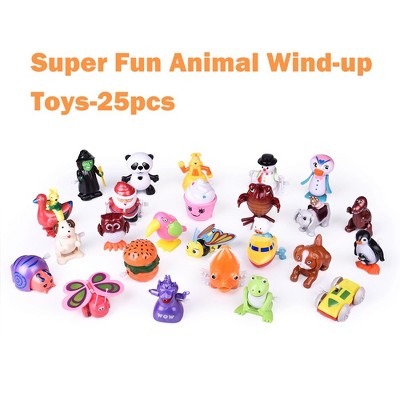 Assorted Colorful Wind-Up Animal Toys Set, 25 Pieces