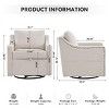 Accent Sofa Chair With Storage Function,360°Swivel Upholstered  Armchair With Pocket,Beige Linen Fabric Swivel Sofa,Single Sofa Chair-Maison Boucle - 4 of 4