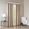 PAGED Curtains Knitted Jacquard Damask Total Blackout Grommet Top Curtain Panel Privacy Assured for Bedroom, Living Room, L95, Champagne - 3 of 4