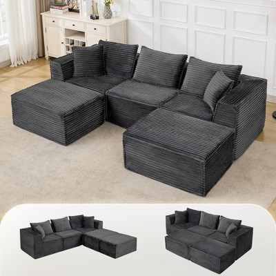 Modular Sectional Sofa,Modern Cloud Sectional Couch with Deep Seat, Boneless Couch with Chaise for Living Room Apartments Bedroom
