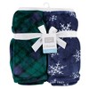 Hudson Baby Unisex Baby Silky Plush and Coral Fleece Blanket, Black Watch Plaid, 30x36 inches - 2 of 4