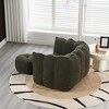 Ridstar Square Lazy Sofa with Footstool For Living Room & Bedroom-Green - 4 of 4