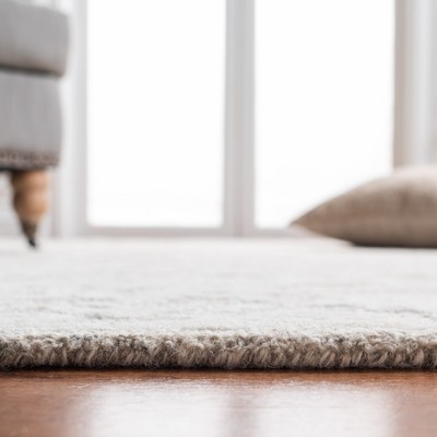 Beige and Ivory Hand-Tufted Wool and Viscose Floral Area Rug