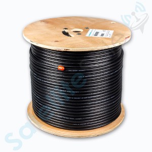 SatelliteSale RG6 Trishield 77% Coaxial Cable with Messenger Wire PVC Black 1000 feet - 1 of 4