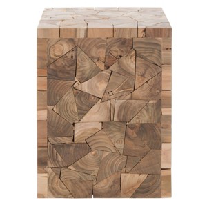 Forbes Square Stool - Medium Oak - Safavieh - 1 of 4