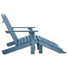 vidaXL Solid Fir Wood Adirondack Chair&Ottoman for Indoor/Outdoor- Blue, Ergonomically Designed for Comfort, Detachable Ottomans Included - 3 of 4