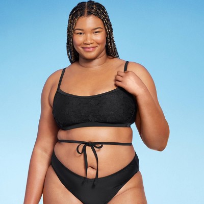 Women's High Next Halter Bralette Bikini Top - Wild Fable™ Black Lurex :  Target