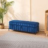 Hrinhom 49.2" W Upholstered Velvet Storage Soft Bench with Metal Legs - 3 of 4