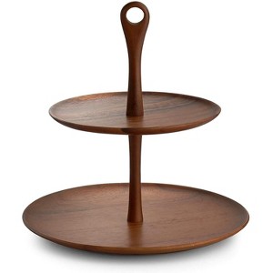 nambe Skye Wood Tiered Dessert Stand - 1 of 3