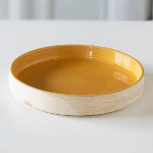 Gulches Decorative Bowls: Handcrafted Beige Ceramic Dining Dish - 1 of 4