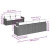 vidaXL 8 Piece Patio Sofa Set with Cushions Black and Cream Poly Rattan - 3 of 4