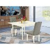 HomeStock 3-Piece Linen White Finish Rectangular Solid Wood Top with Dropleaf Dining Table Set - 2 of 4